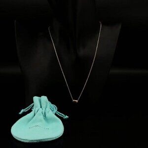 Tiffany & Co. Elsa Peretti Sterling Silver Bean Pendant Necklace 16”